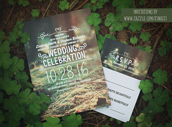 woodland wedding invitations and rsvp